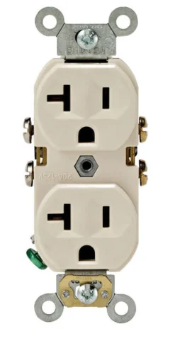 Leviton 20 amps 125 V Duplex Light Almond Outlet 5-20R 1 pk