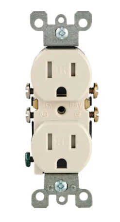 Leviton 15 amps 125 V Duplex Light Almond Outlet 5-15R 10 pk