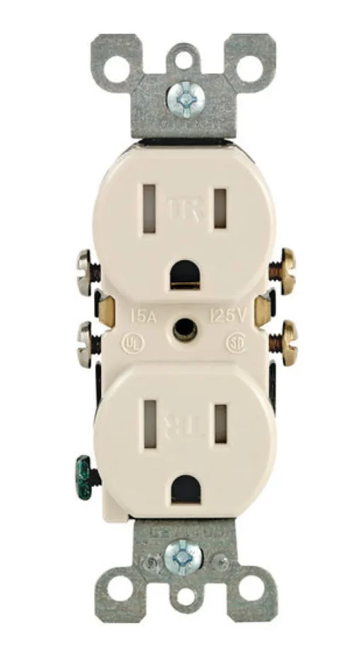 Leviton 15 amps 125 V Duplex Light Almond Outlet 5-15R 10 pk