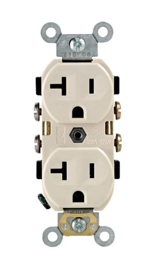 Leviton 20 amps 125 V Duplex Light Almond Outlet 5-20R 1 pk