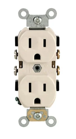 Leviton 15 amps 125 V Duplex Light Almond Outlet 5-15R 1 pk
