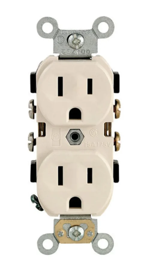 Leviton 15 amps 125 V Duplex Light Almond Outlet 5-15R 1 pk