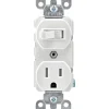 Leviton 15 amps 125 V Duplex White Combination Switch/Outlet 5-15R 1 pk