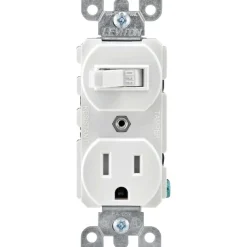 Leviton 15 amps 125 V Duplex White Combination Switch/Outlet 5-15R 1 pk