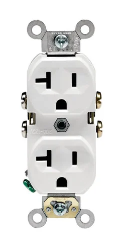 Leviton 20 amps 125 V Duplex White Outlet 5-20R 1 pk