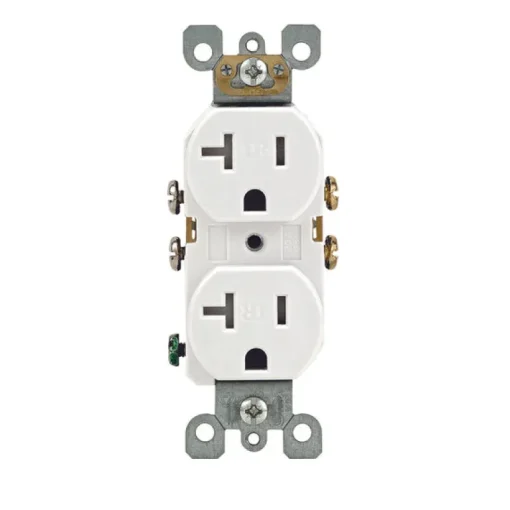 Leviton 20 amps 125 V Duplex White Outlet 5-20R 1 pk