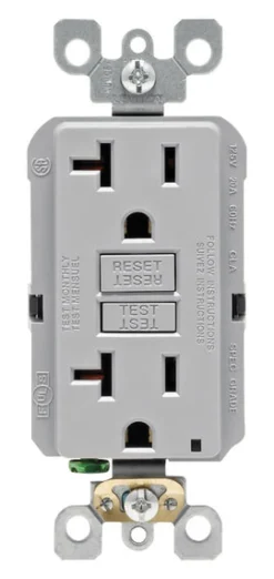 Leviton 20 amps 125 V Gray GFCI Outlet 5-20R 1 pk