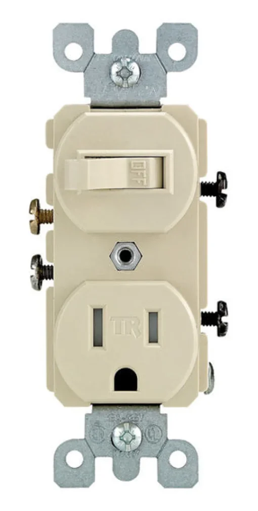 Leviton 15 amps 125 V Ivory Combination Switch/Outlet 5-15R 1 pk