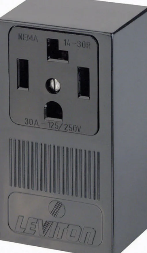 Leviton 30 amps 125/250 V Single Black Outlet 14-30R 1 pk