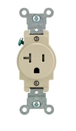 Leviton 20 amps 125 V Single Ivory Outlet 5-20R 1 pk