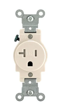 Leviton 20 amps 125 V Single Light Almond Outlet 5-20R 1 pk