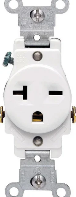 Leviton 20 amps 250 V Single White Outlet 6-20R 1 pk
