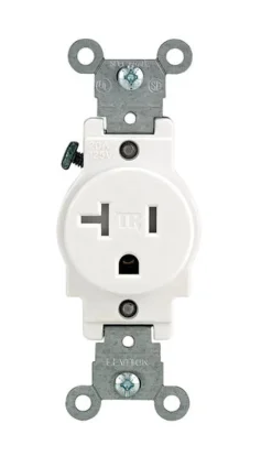 Leviton 20 amps 125 V Single White Outlet 5-20R 1 pk