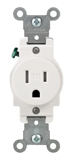 Leviton 15 amps 125 V Single White Tamper Resistant Outlet 5-15R 1 pk