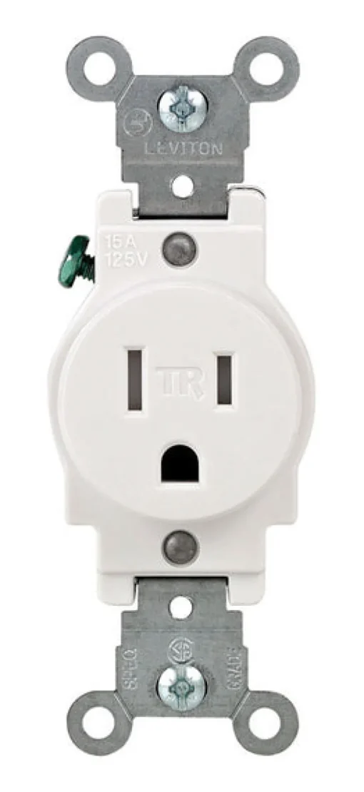 Leviton 15 amps 125 V Single White Tamper Resistant Outlet 5-15R 1 pk