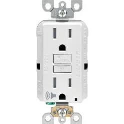 Leviton 15 amps 125 V White Audible Outlet 5-15R 1 pk