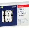 Leviton 15 amps 125 V White Outlet 5-15R 10 pk
