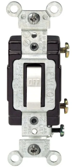 Leviton 15 amps Single Pole or 3-way Rocker Duplex Combination Switch White 1 pk