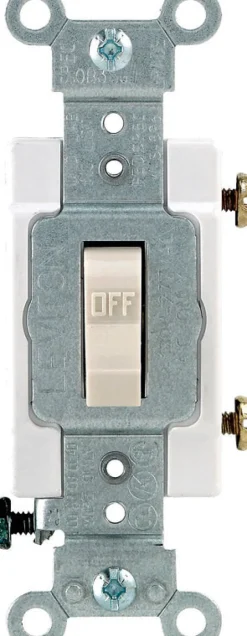 Leviton 20 amps Single Pole Toggle AC Quiet Switch Light Almond 1 pk