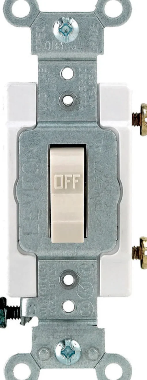 Leviton 20 amps Single Pole Toggle AC Quiet Switch Light Almond 1 pk