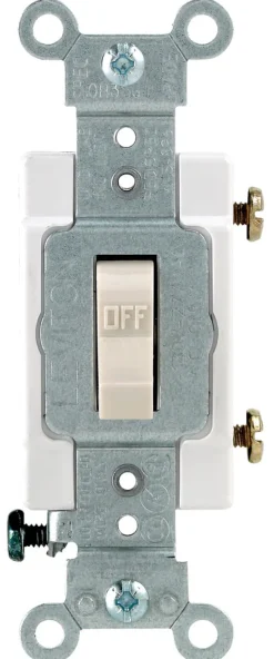 Leviton 20 amps Single Pole Toggle AC Quiet Switch Light Almond 1 pk