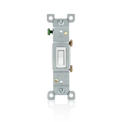 Leviton 15 amps Single Pole Toggle Switch White 1 pk (Pack of 10)