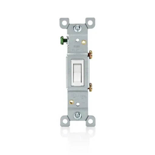 Leviton 15 amps Single Pole Toggle Switch White 1 pk (Pack of 10)