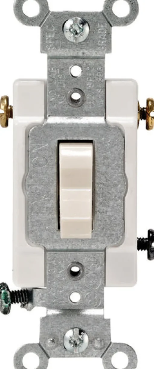 Leviton 15 amps Three Pole Toggle AC Quiet Switch Light Almond 1 pk