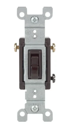 Leviton 15 amps Toggle Switch Brown 1 pk