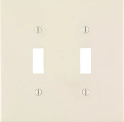 Leviton Almond 2 gang Nylon Toggle Wall Plate 1 pk
