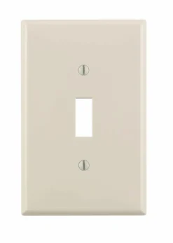 Leviton Almond 1 gang Nylon Toggle Wall Plate 10 pk