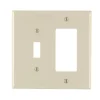 Leviton Almond 2 gang Nylon Decorator/Toggle Wall Plate 1 pk
