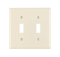 Leviton Almond 2 gang Plastic Toggle Wall Plate 1 pk