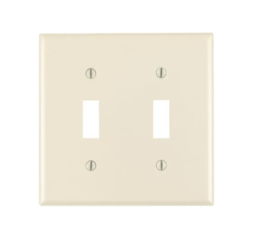 Leviton Almond 2 gang Plastic Toggle Wall Plate 1 pk