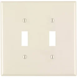 Leviton Almond 2 gang Plastic Toggle Wall Plate 1 pk