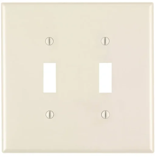Leviton Almond 2 gang Plastic Toggle Wall Plate 1 pk