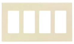 Leviton Almond 4 gang Polycarbonate Decorator Screwless Wall Plate 1 pk