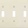 Leviton Almond 3 gang Thermoset Plastic Toggle Wall Plate 1 pk