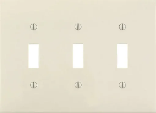 Leviton Almond 3 gang Thermoset Plastic Toggle Wall Plate 1 pk