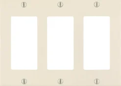 Leviton Almond 3 gang Thermoset Plastic Decorator Wall Plate 1 pk