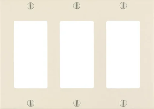 Leviton Almond 3 gang Thermoset Plastic Decorator Wall Plate 1 pk