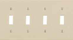 Leviton Almond 4 gang Thermoset Plastic Toggle Wall Plate 1 pk