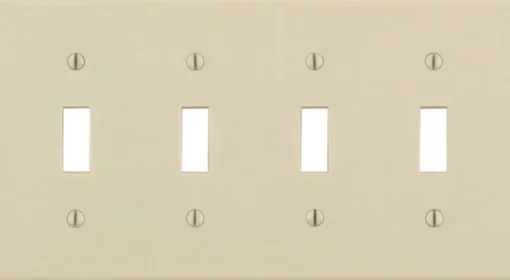 Leviton Almond 4 gang Thermoset Plastic Toggle Wall Plate 1 pk