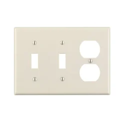 Leviton Almond 3 gang Thermoset Plastic Duplex/Toggle Wall Plate 1 pk