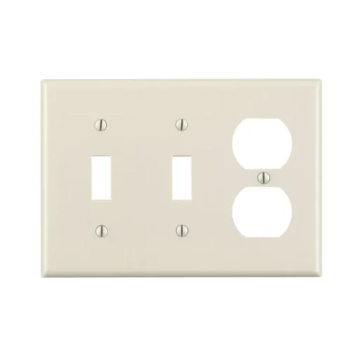 Leviton Almond 3 gang Thermoset Plastic Duplex/Toggle Wall Plate 1 pk
