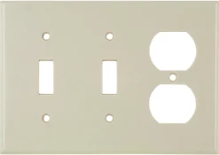 Leviton Almond 3 gang Thermoset Plastic Duplex/Toggle Wall Plate 1 pk