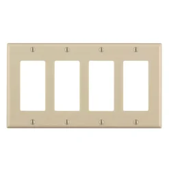 Leviton Almond 4 gang Thermoset Plastic Decorator Wall Plate 1 pk