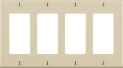 Leviton Almond 4 gang Thermoset Plastic Decorator Wall Plate 1 pk