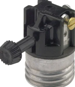 Leviton Aluminum Incandescent Medium Base 3-Way Turn Knob Socket 1 pk