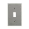 Leviton Antimicrobial Powder Coated Gray 1 gang Stainless Steel Toggle Wall Plate 1 pk